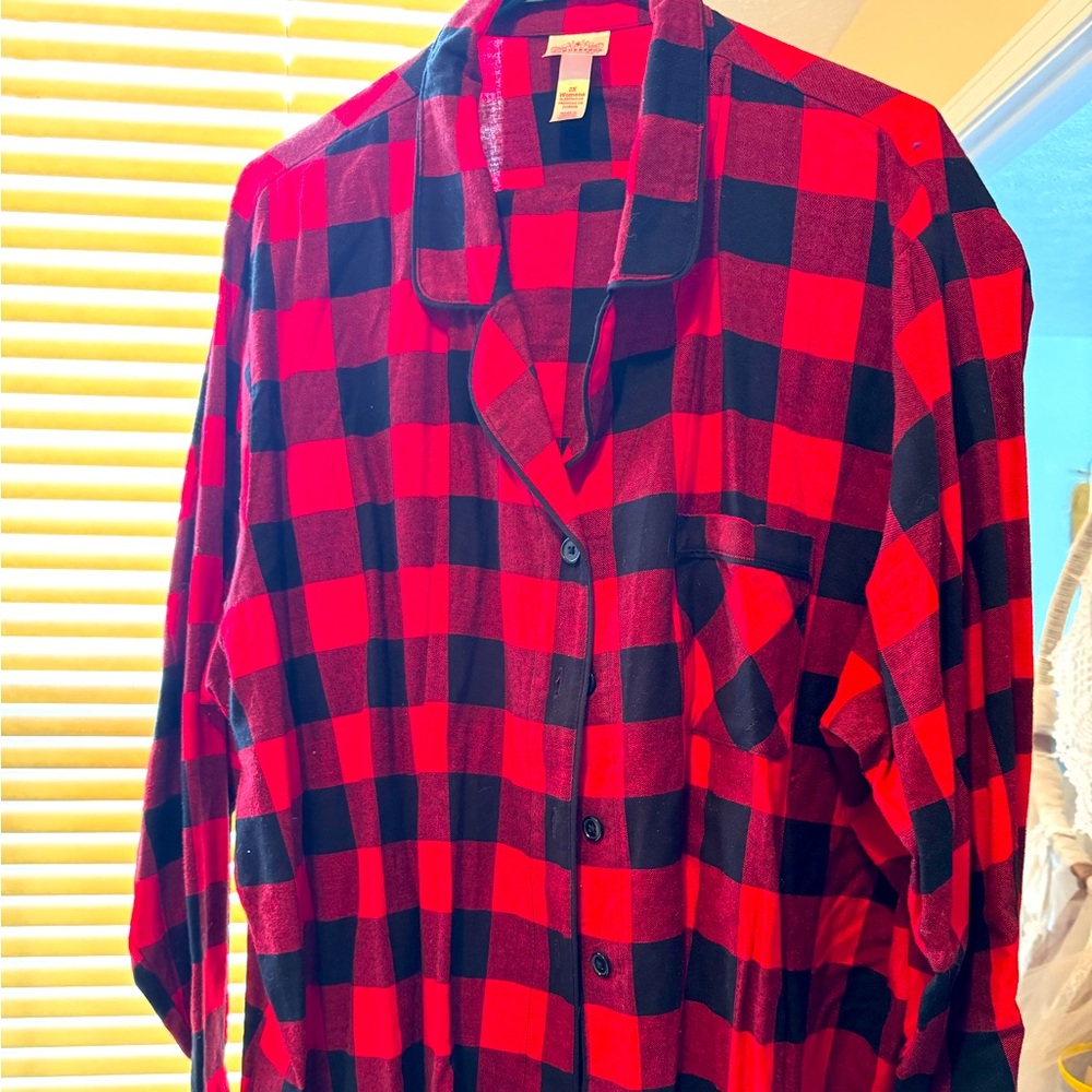 Women’s Red and Black flannel Christmas pajamas set